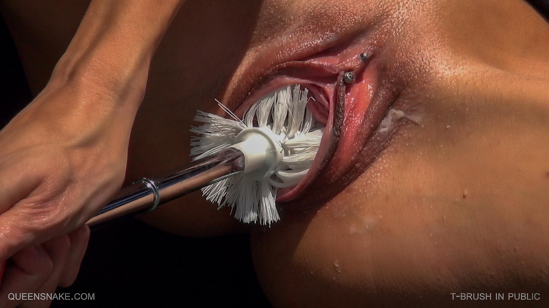 Anal with brush